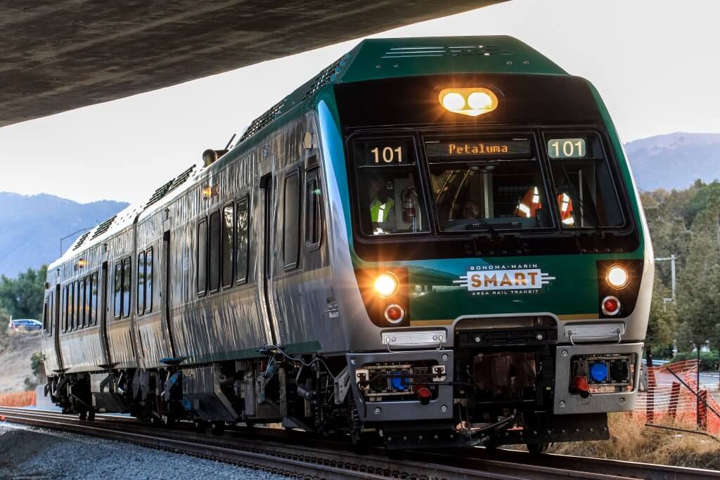 Travel smart to petaluma 3 Front of smart train