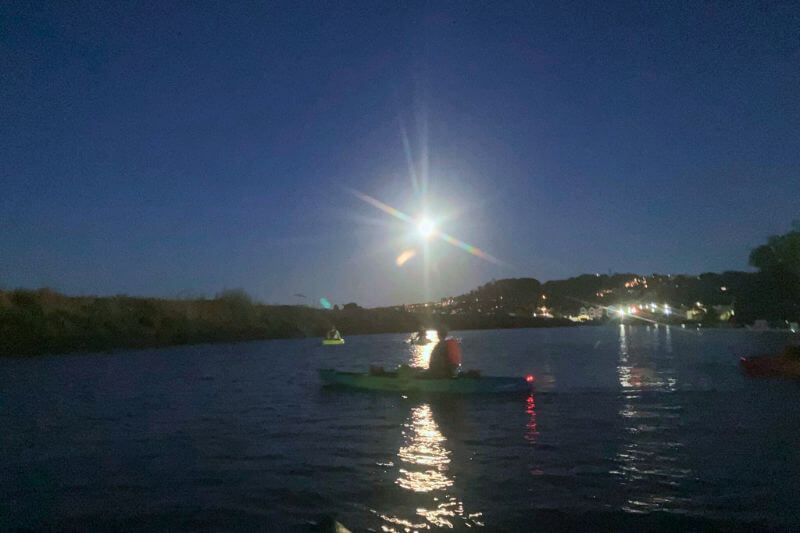 Full moon paddle on the petaluma river (strawberry moon! )