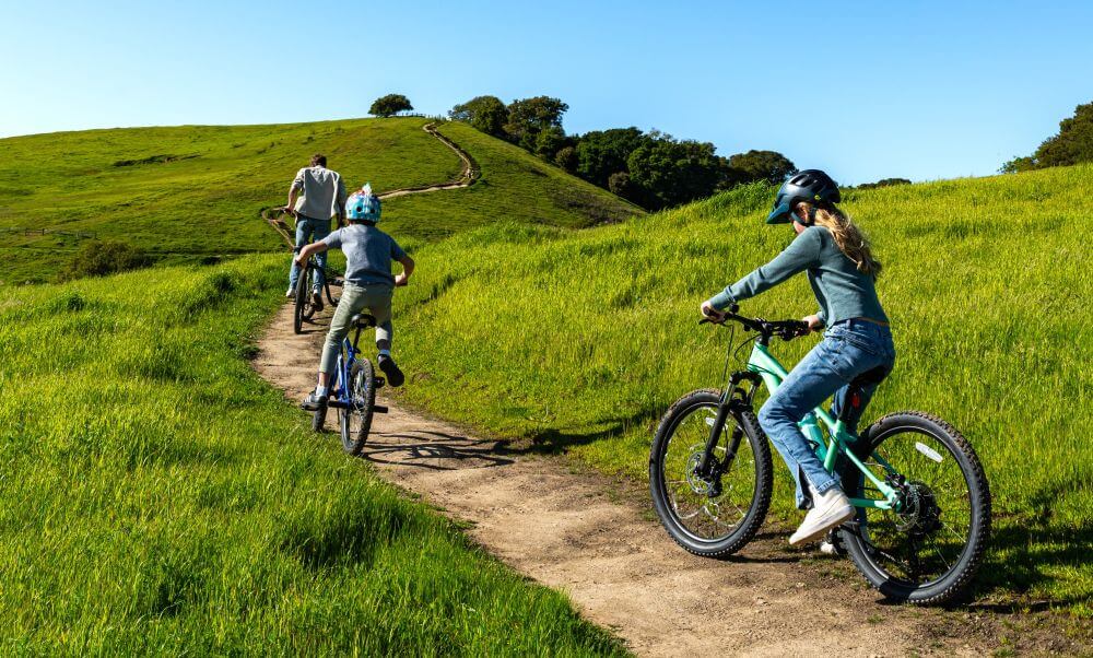 Family vacation, petaluma style! 12 Family biking on a green trail