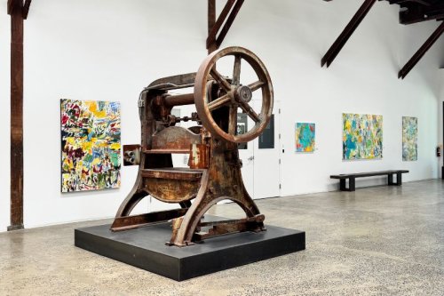 Closing reception: fluctuating currents; abstract gestural paintings