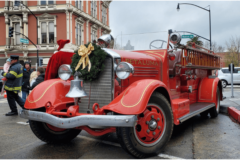 Downtown holiday shopping stroll