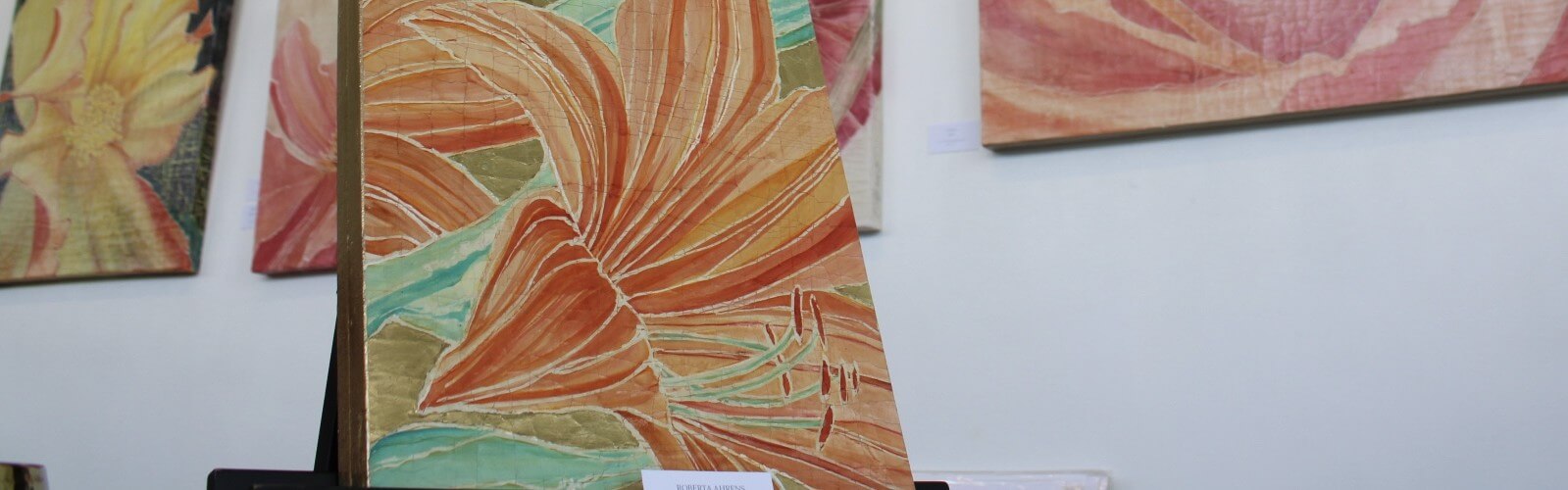 Art galleries 1 Colorful abstract floral artwork display