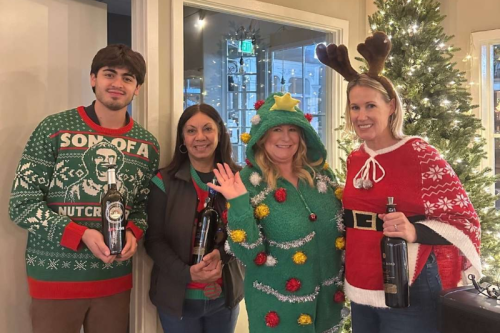 Ugly sweater party at adobe road winery