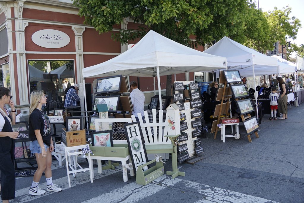 Art exhibit booths at a street festival