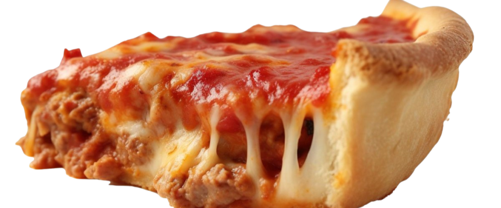 Best pizza parlors in petaluma 4 Cheesy deep-dish pizza slice.