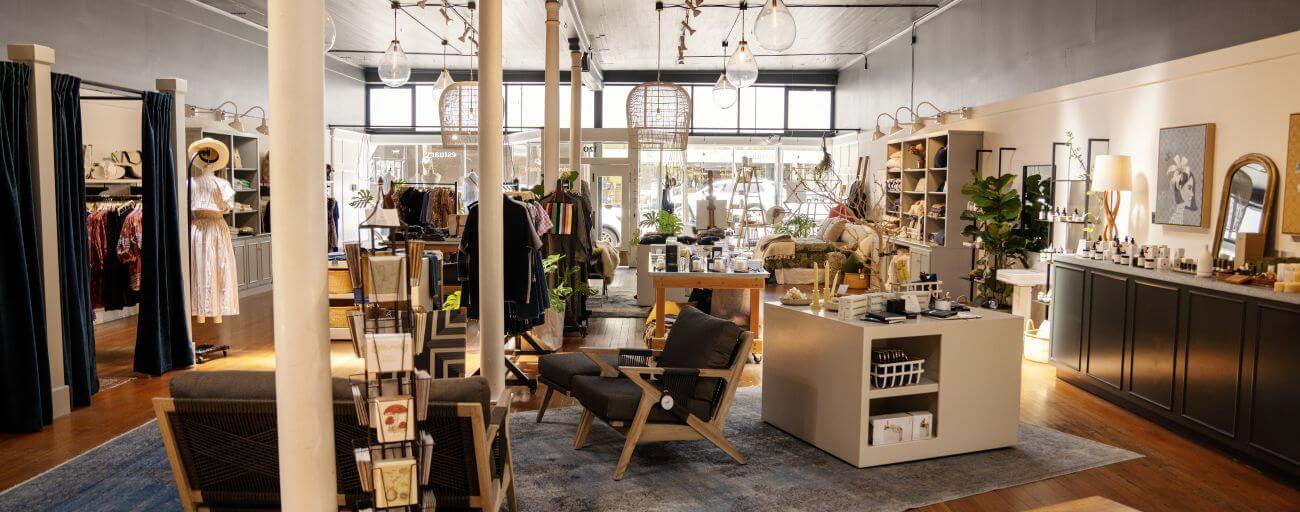 Stylish retail store interior design.