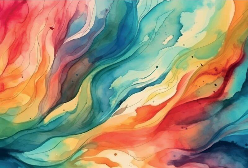 Vibrant abstract watercolor swirl patterns.